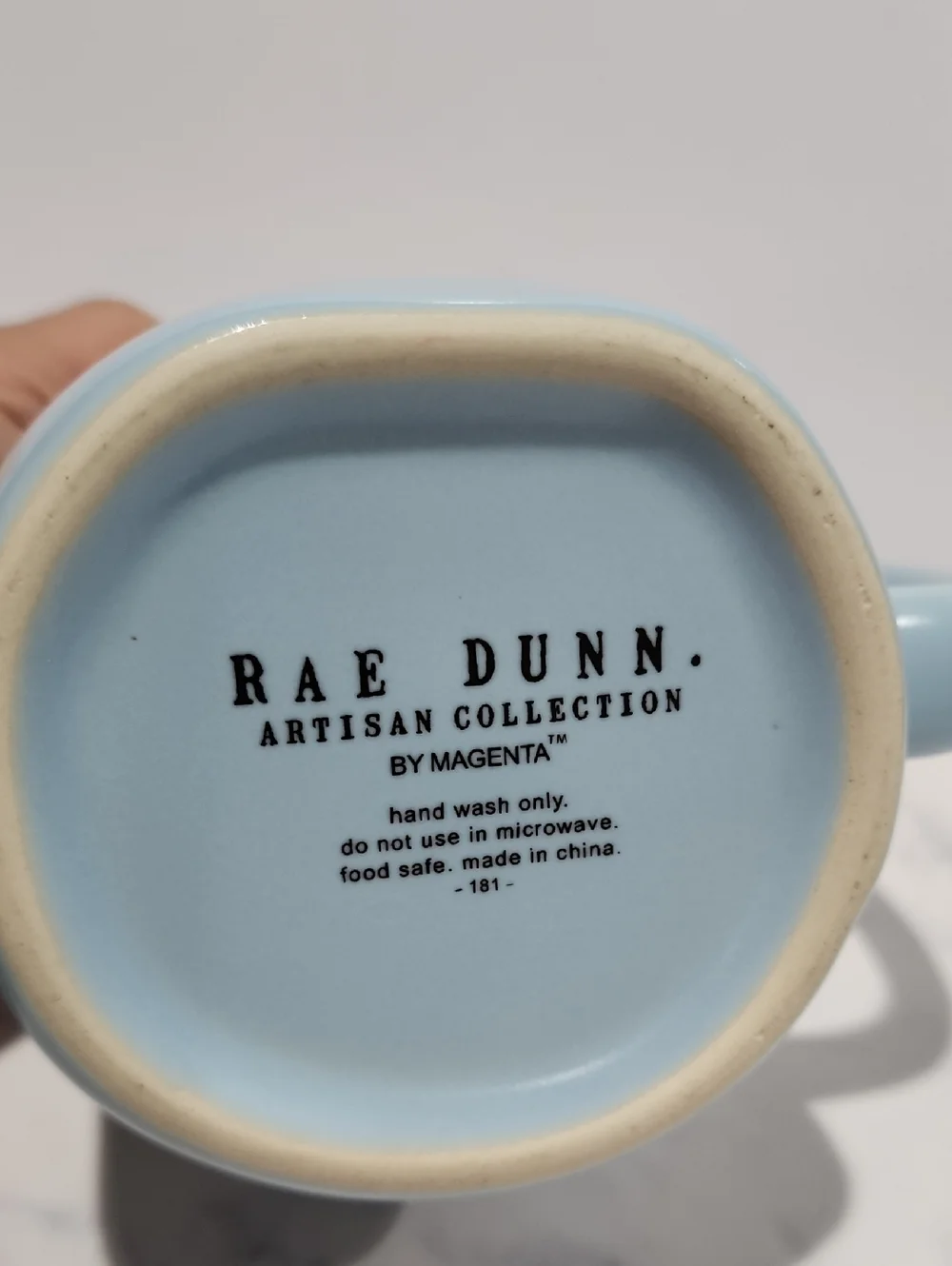 Rea Dunn Happy Spring Blue Ceramic Coffee Mug - Gold Lettering